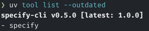 uv tool list --show-version-specifiers 输出